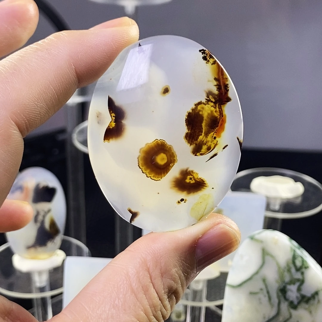 合成碳硅石非金属时尚图纹画面石饰品