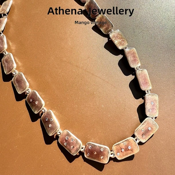 铜合金项链 Little woman方形拼接项链个性轻奢【正品中古】