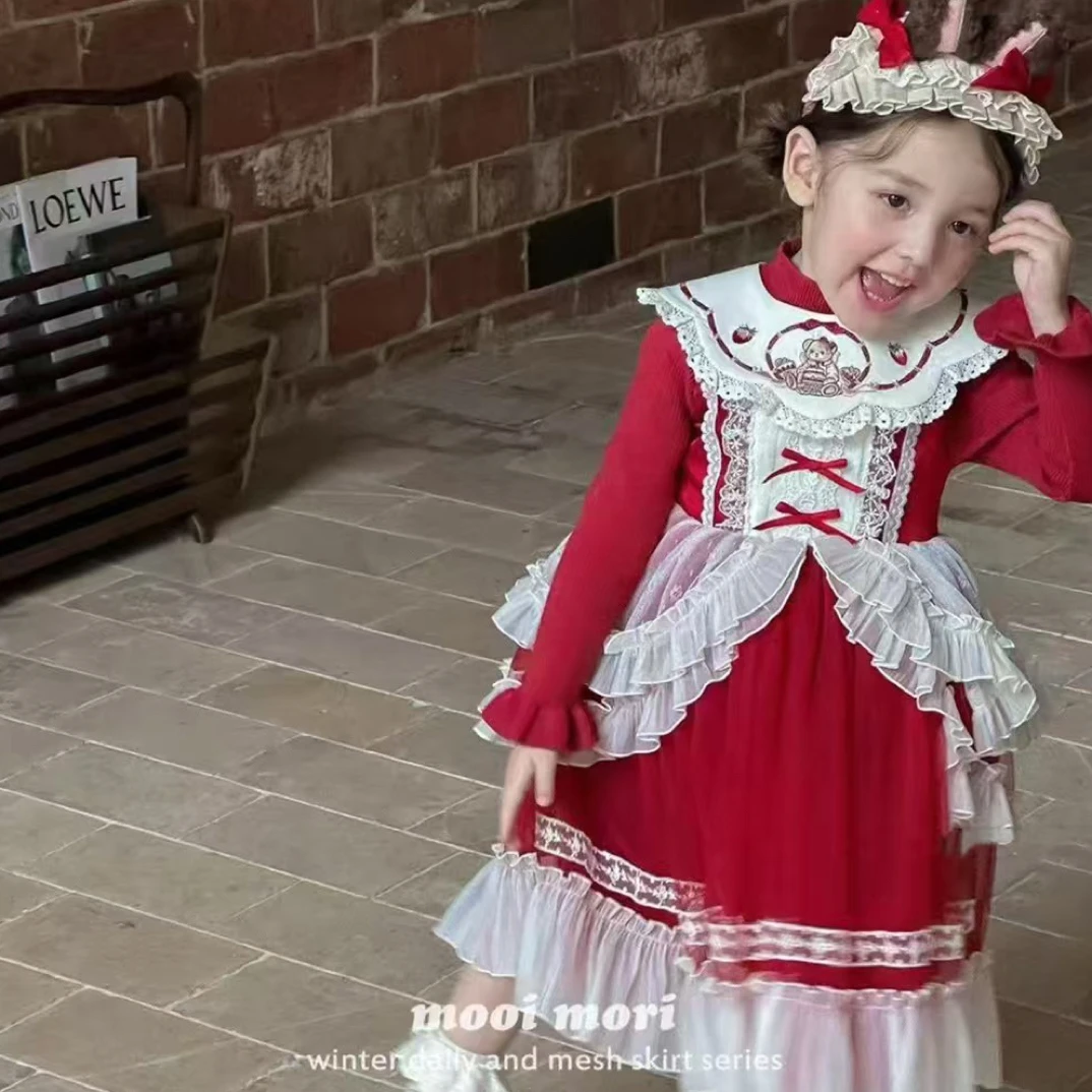 mooimori·年款～刺绣小熊洛丽塔连衣裙女童