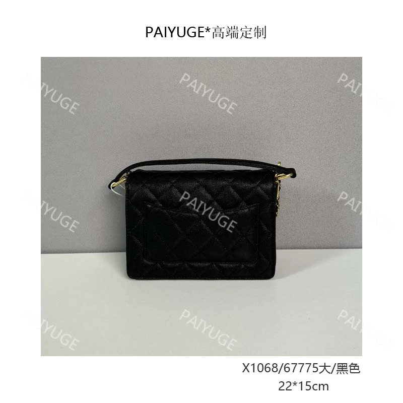 X1068/67775大/黑色 paiyuge高端订制女士手提单肩斜挎包1930孤品