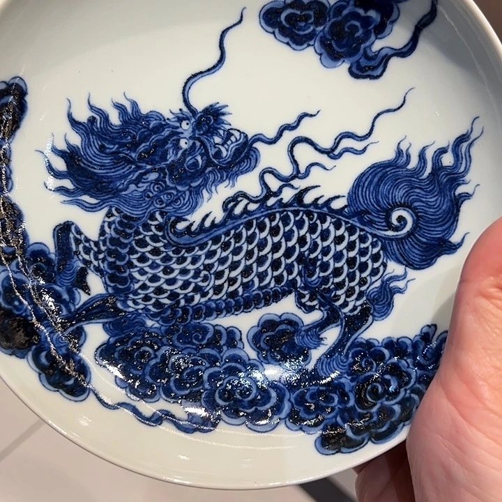 景土造物仿明青花麒麟壶承