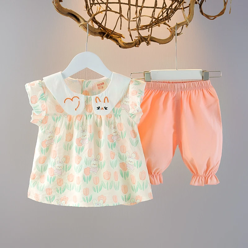 女童夏季套装2025新款洋气儿童时髦裙子女宝宝夏装连衣裙两件套潮