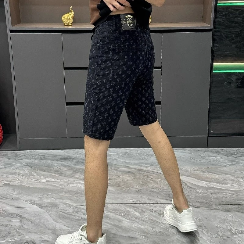 黑色牛仔短裤男2025夏季高级感时尚简约五分裤潮牌设计感薄款中裤