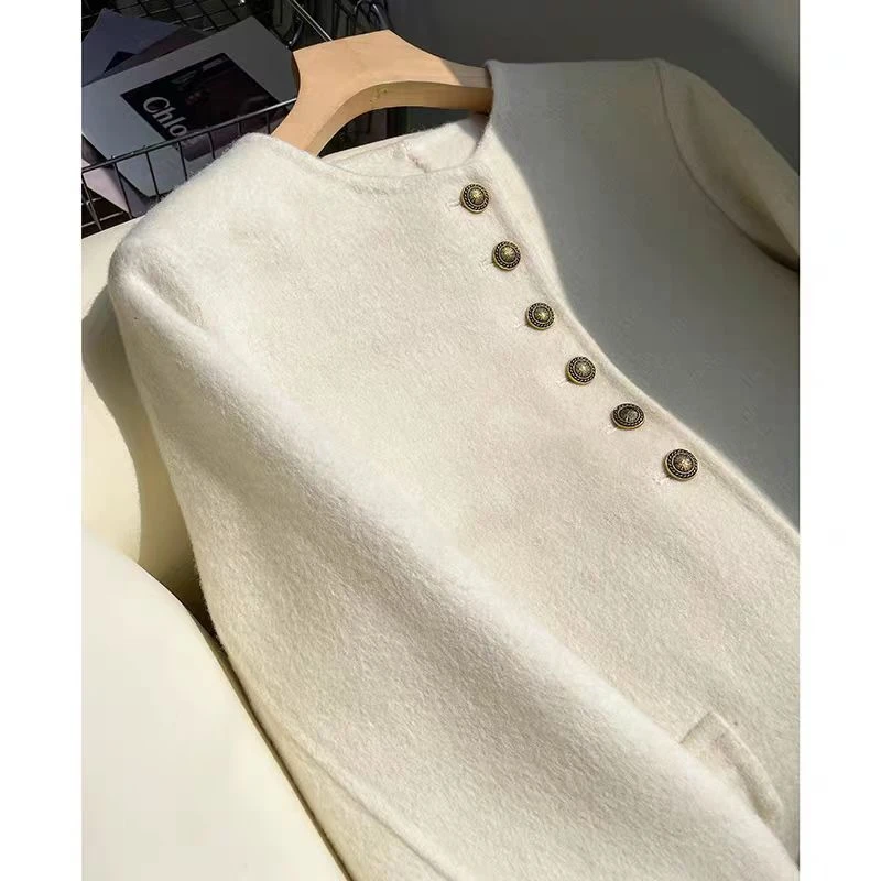 时尚新款气质名媛短款双面绒外套女今年流行小个子百搭显瘦正品