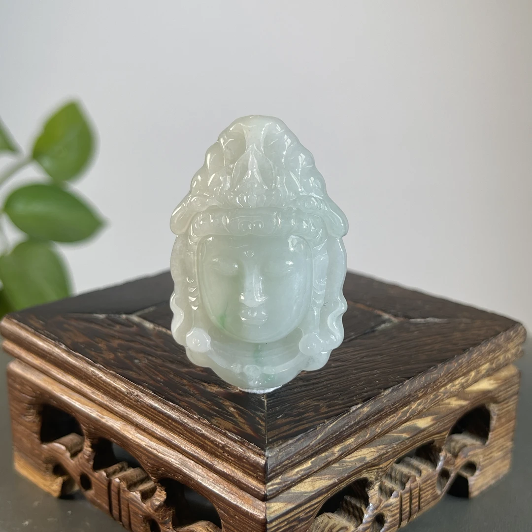 JTW07-35 天然缅甸A货翡翠  观音首