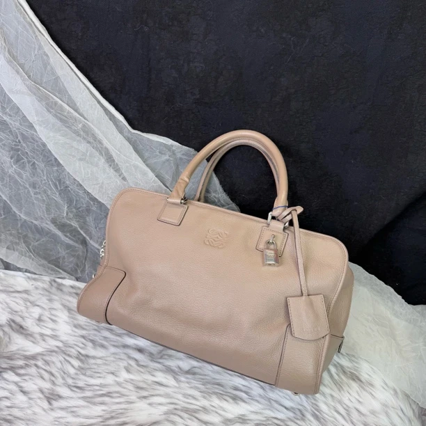 95新 LOEWE/罗意威 沙色亚马逊手提托特包