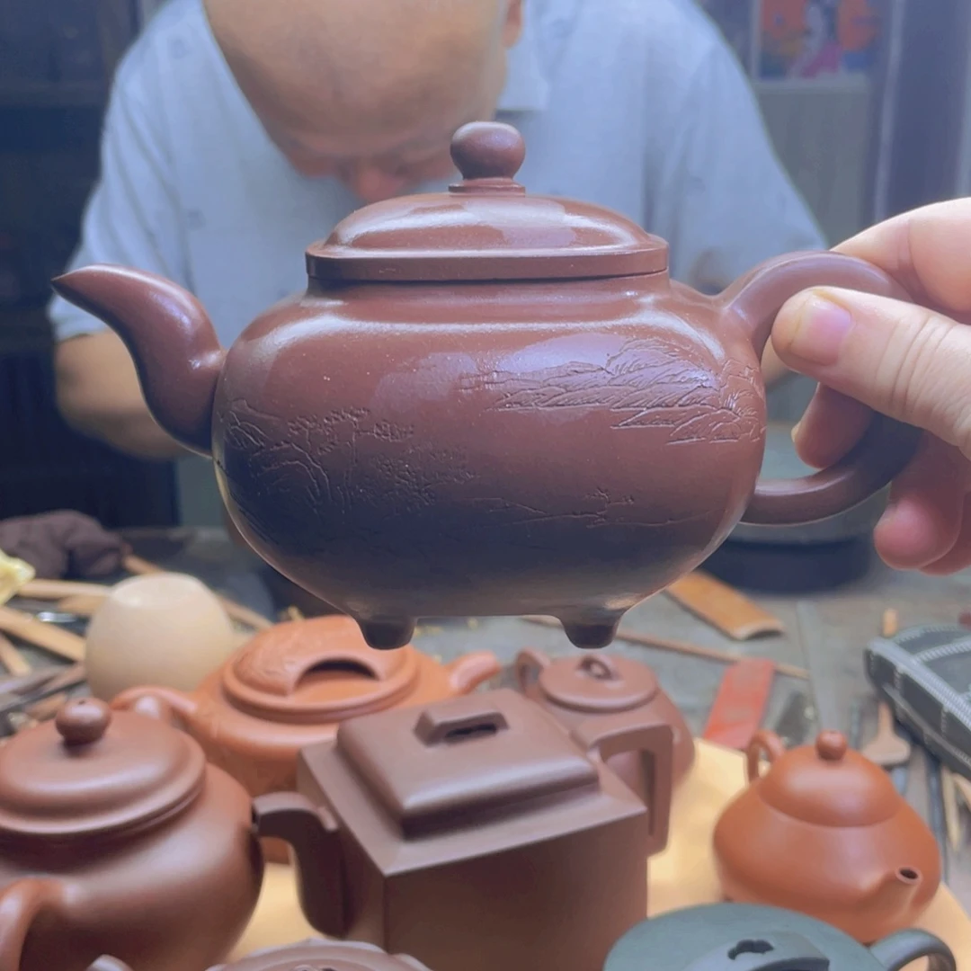 茶壶紫砂传炉，底槽青，微瑕