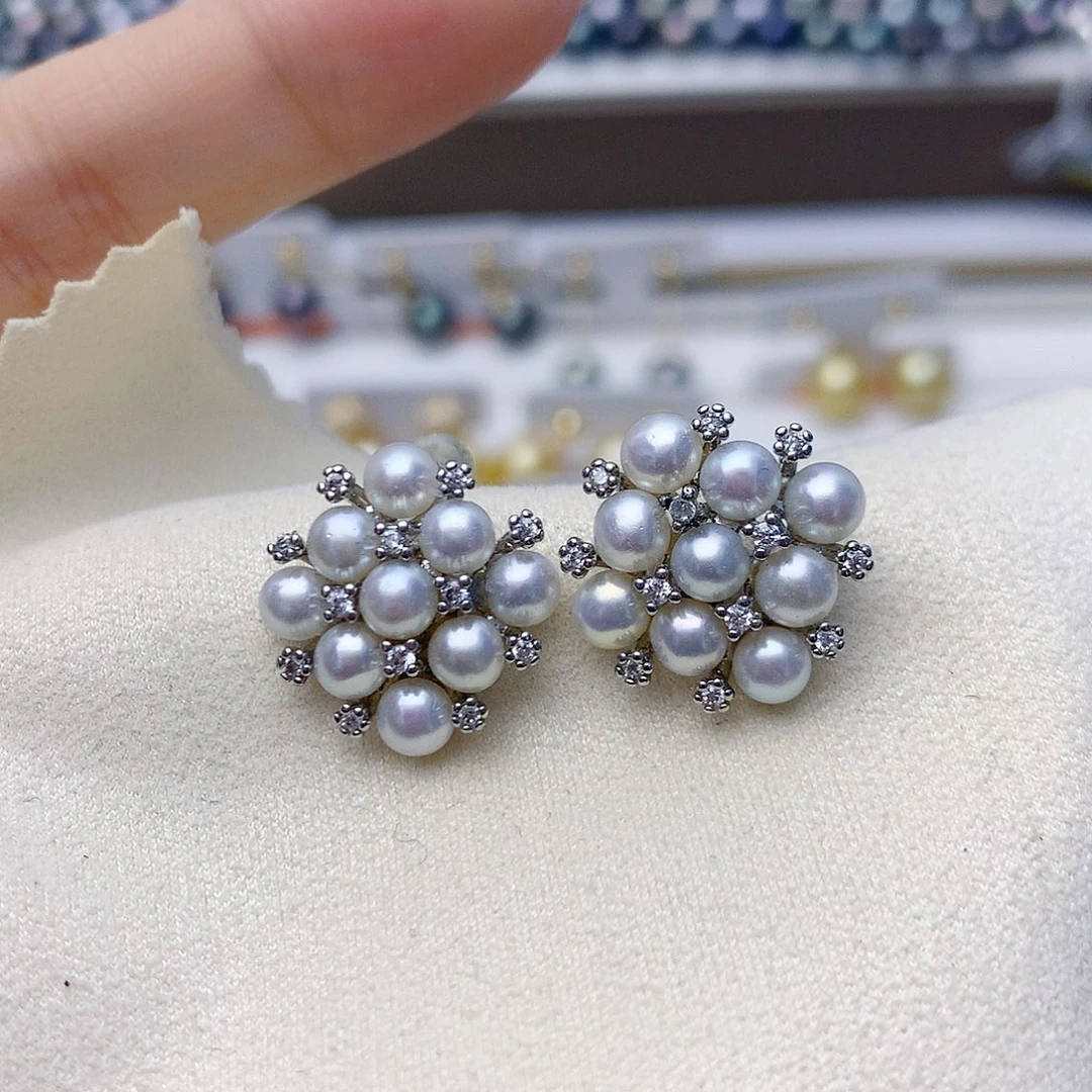 淡水珍珠未镶嵌耳饰W7