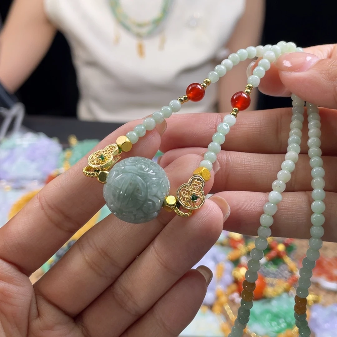 翡翠未镶嵌颈饰代编织