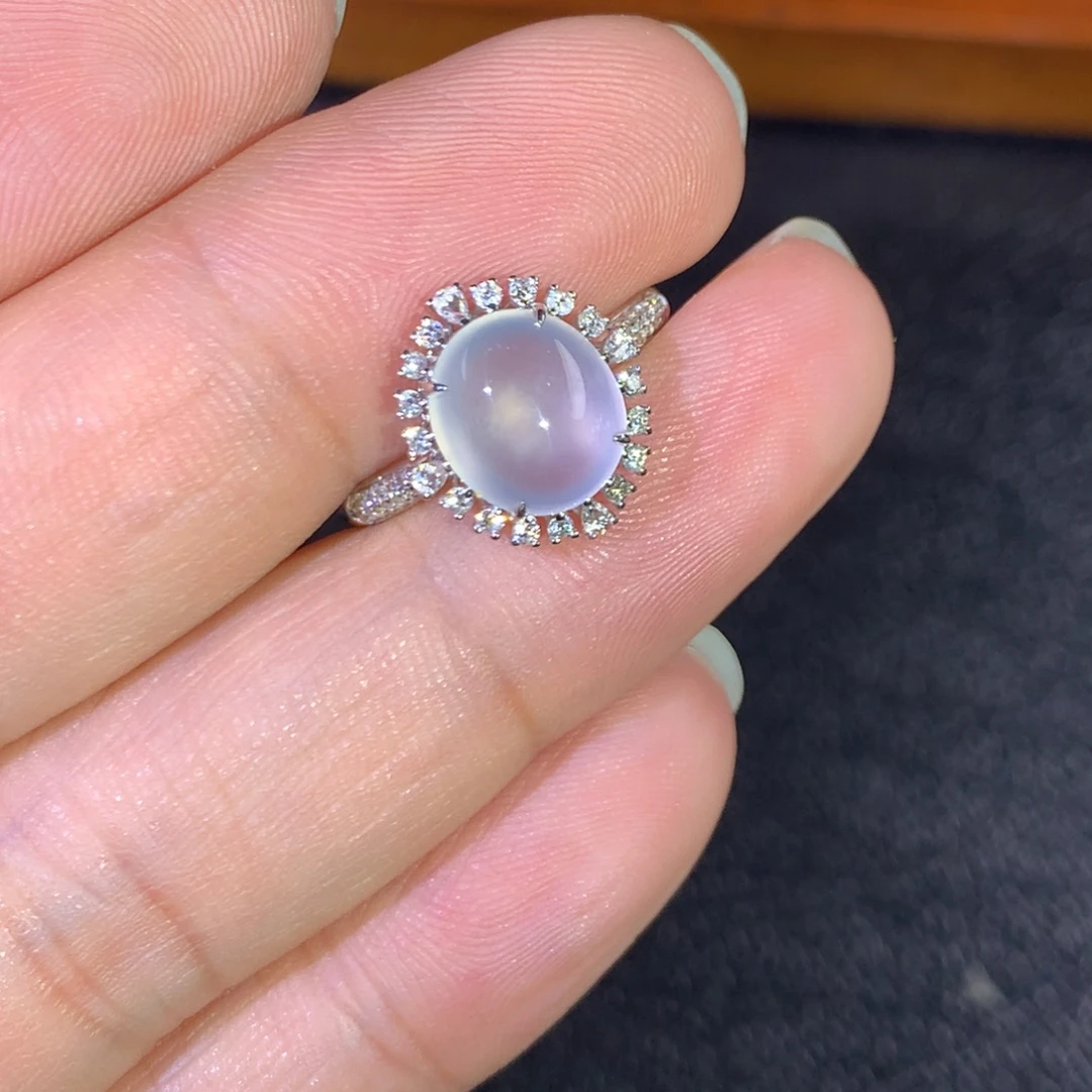 翡翠18K金镶嵌戒指翡翠