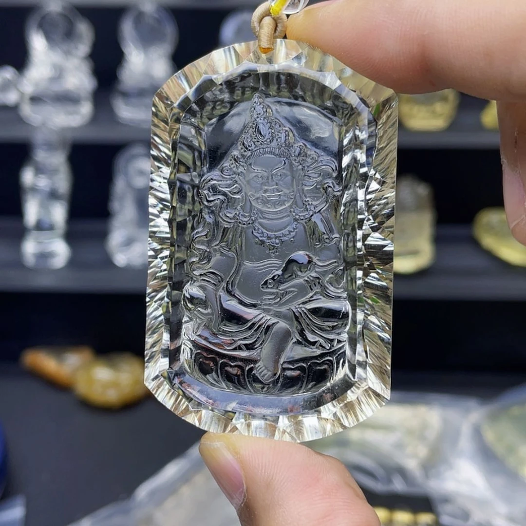 【闪购商品】水晶颈饰未镶嵌?****?黄水晶千禧面黄财神吊坠