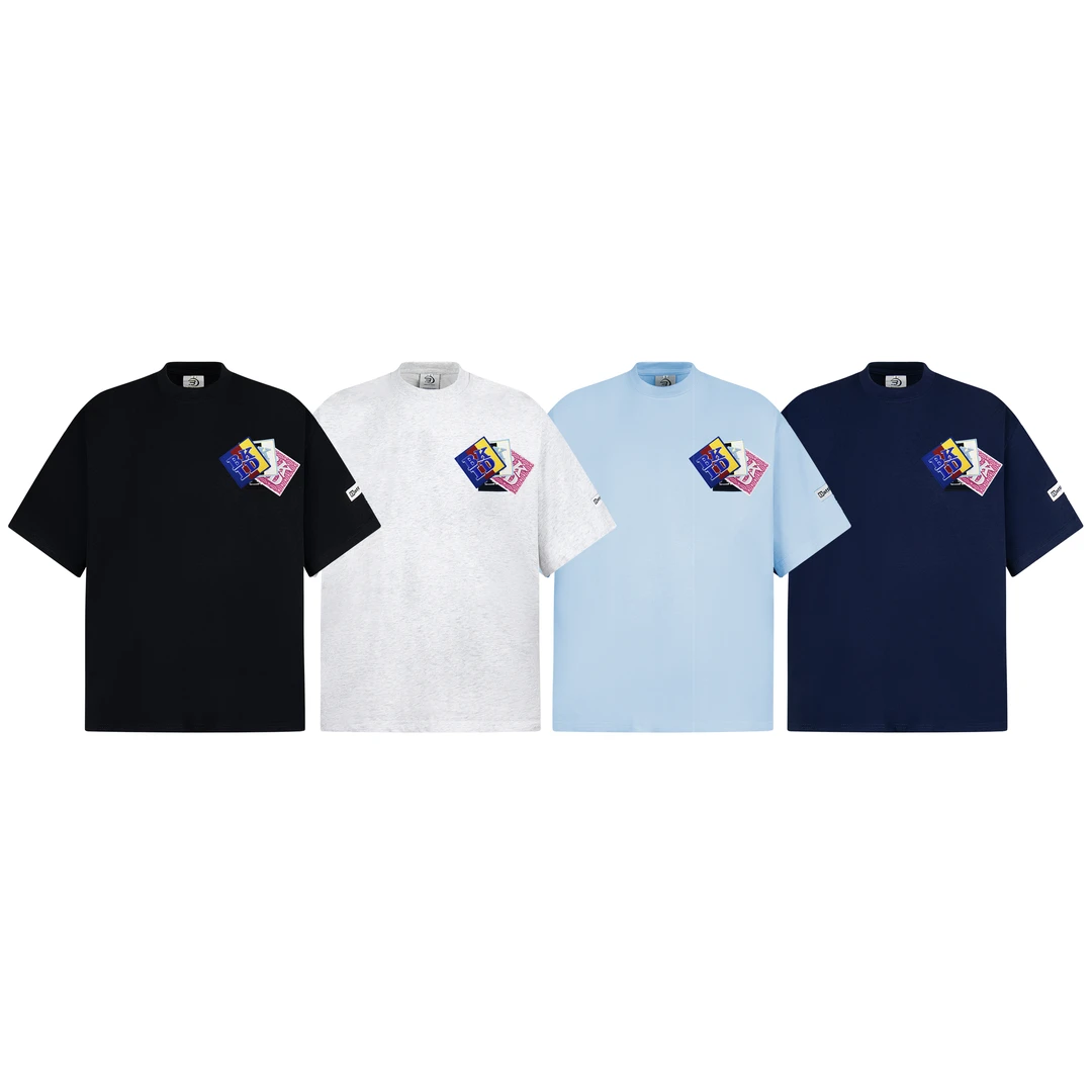 UF 原创国潮美式魔术贴徽章短袖T恤男女夏季宽松休闲情侣半袖上衣