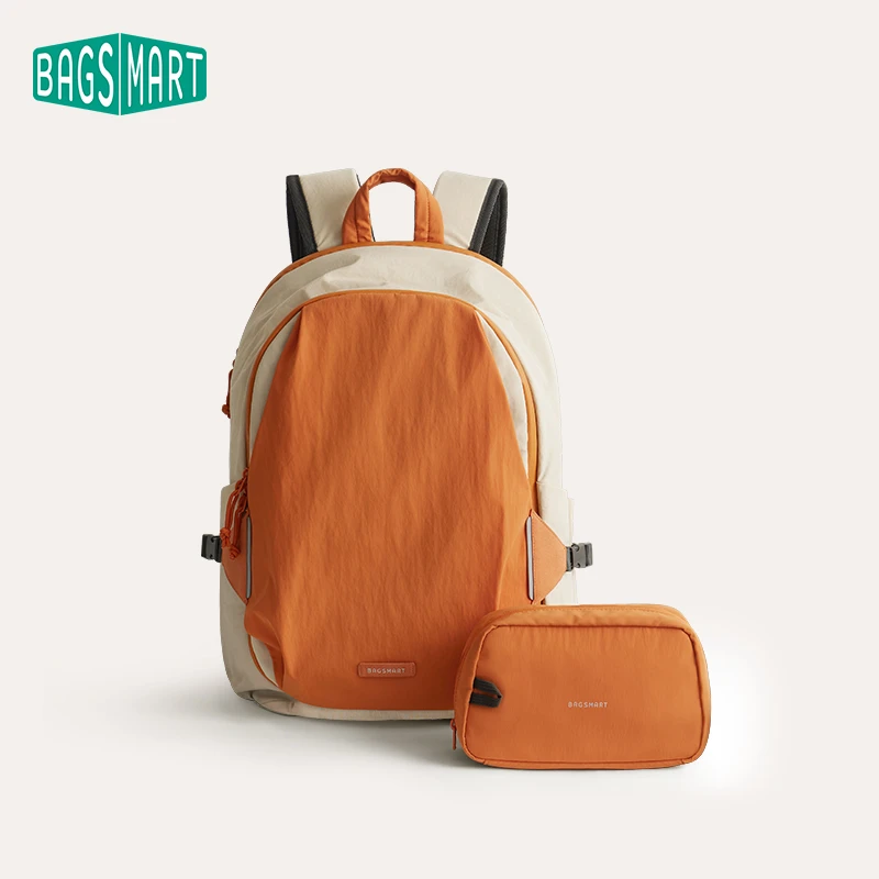 BAGSMART通勤双肩背包男士大容量运动轻行双肩包女旅行出差电脑包