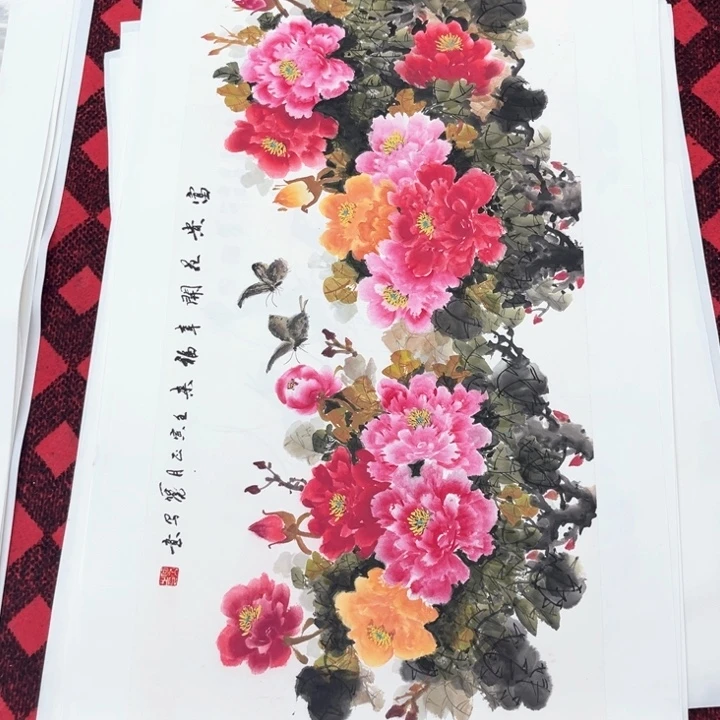 国画三尺纯手绘国画作品