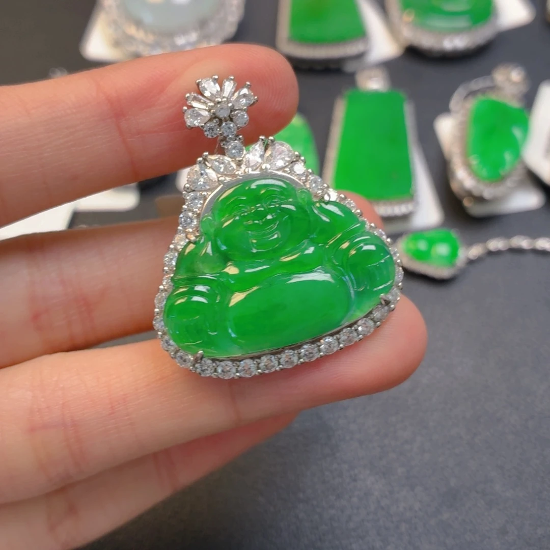 翡翠银S925镶嵌颈饰