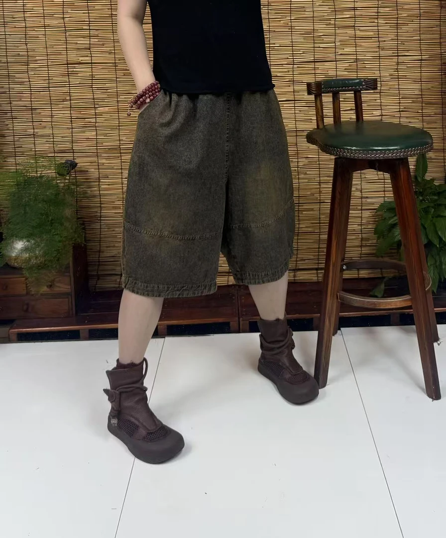 26097后面翻盖立体兜拼接薄牛仔裤（长65左右，90-160斤）