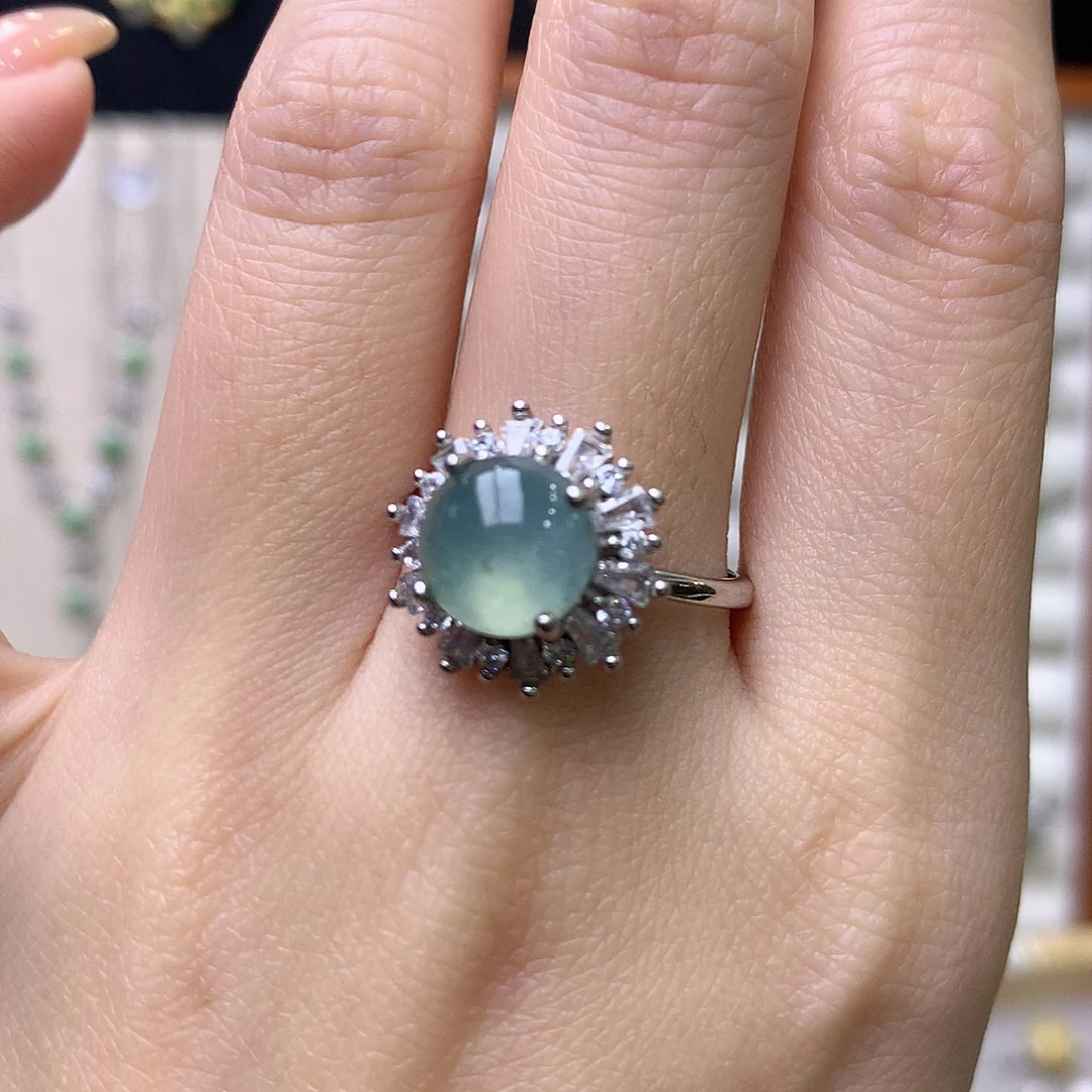 翡翠银S925镶嵌戒指30