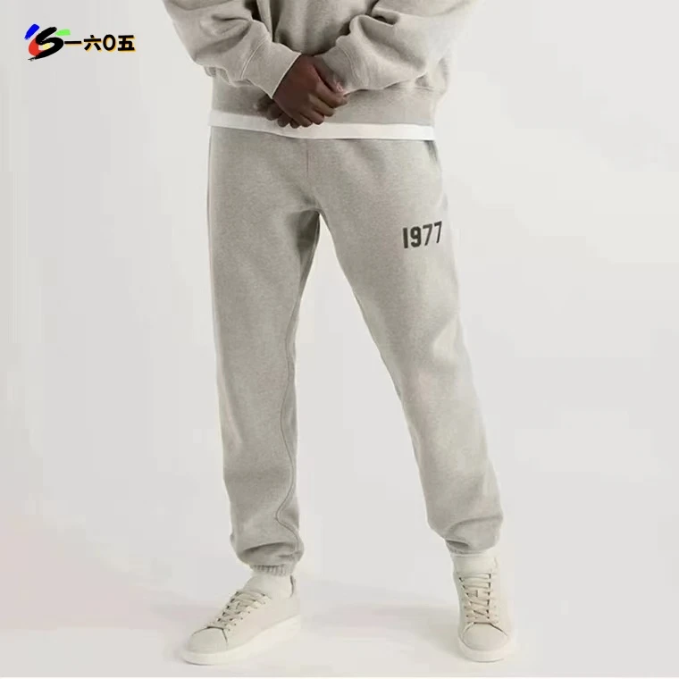 SC24261 冬季休闲潮流加厚棉质拉绒植绒数字印花束脚卫裤