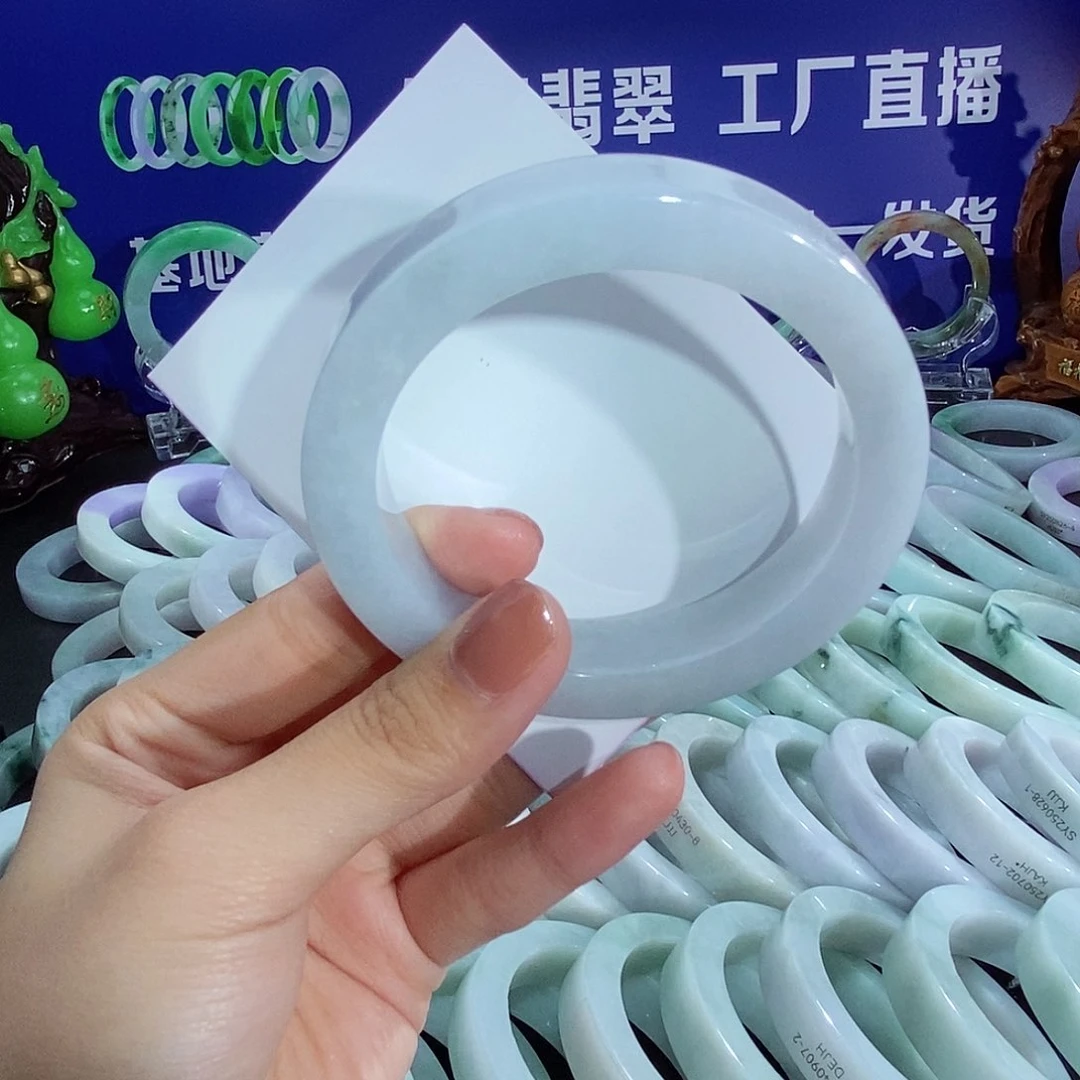 定制翡翠手镯未镶嵌57-58圈