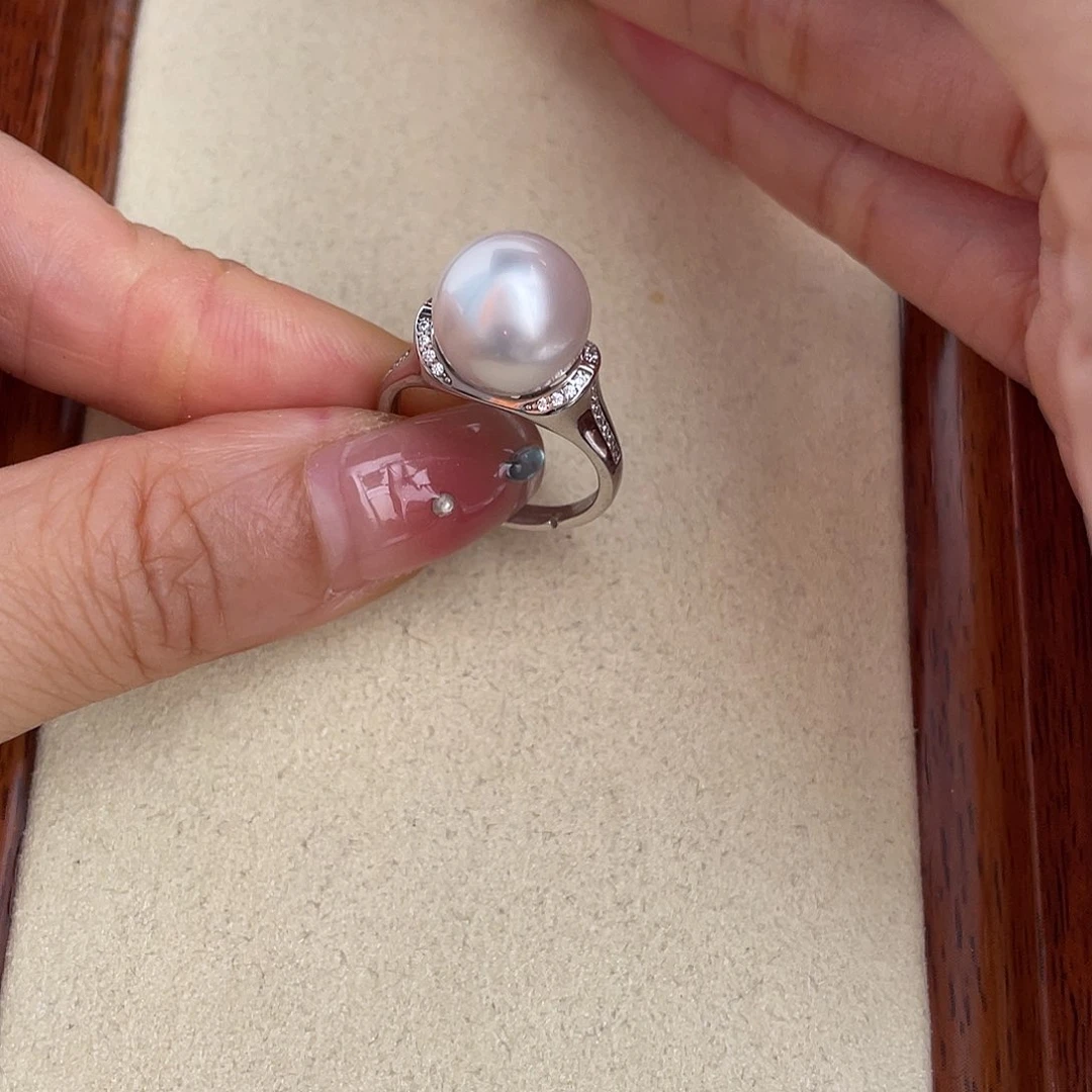 海水珍珠戒指银S925镶嵌