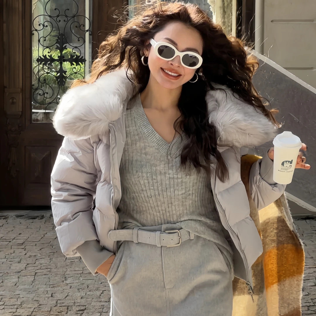 Singularity Me 9A 22822 狐狸毛领90白鸭绒保暖164.5g羽绒服外套