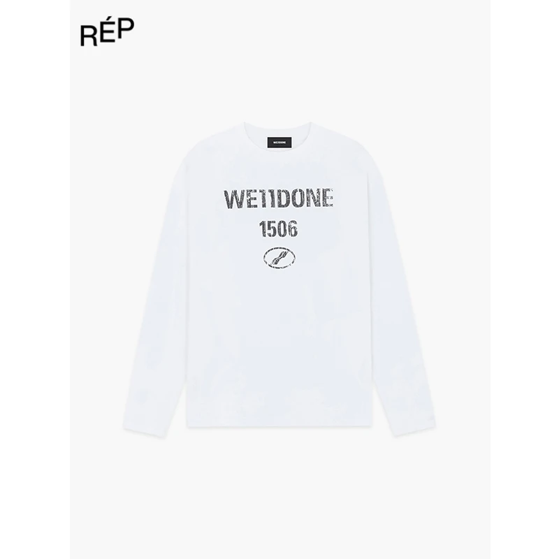 REP-WE11DONE设计师品牌白色印花长袖T 25SS 早春穿搭