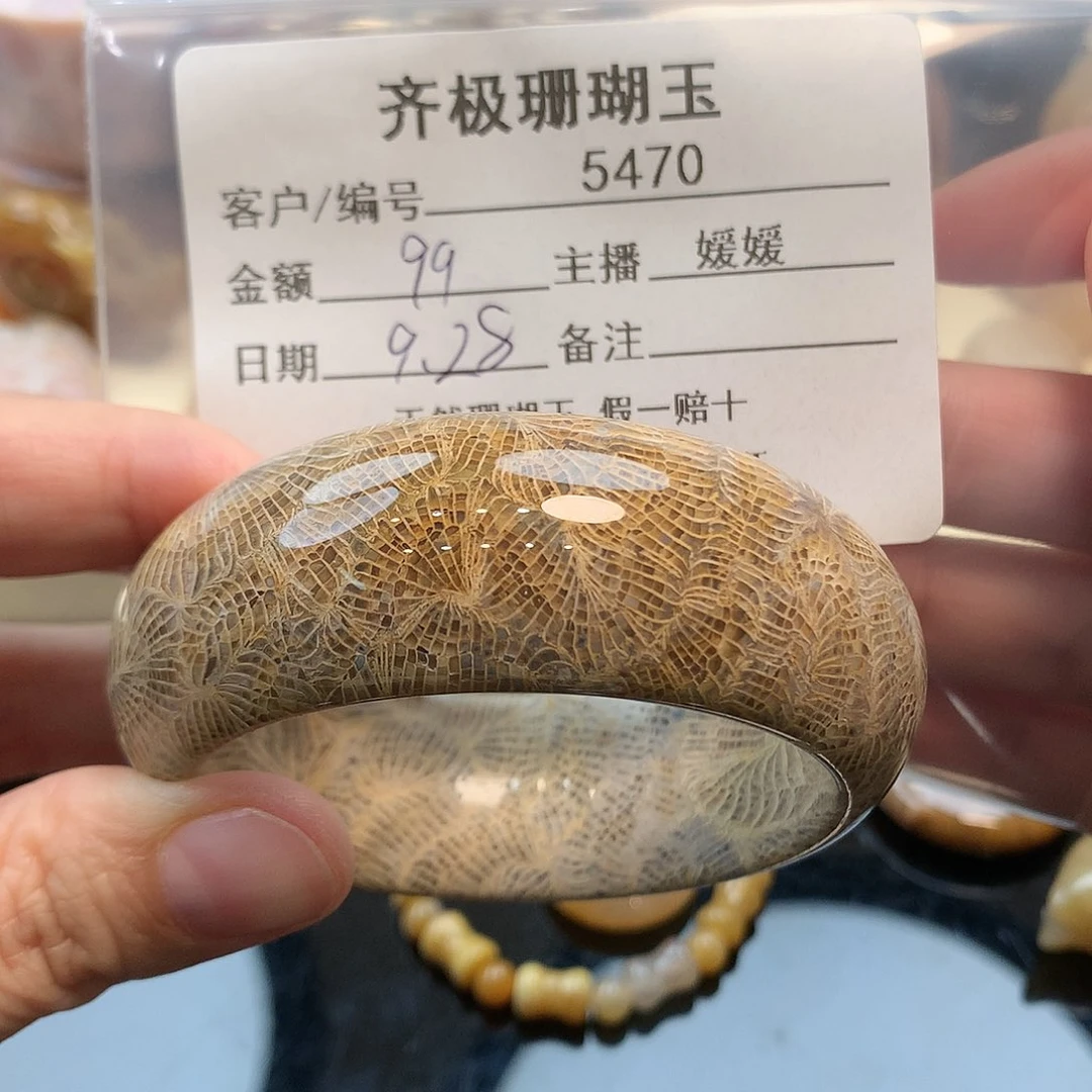 未镶嵌手镯硅化珊瑚（珊瑚玉）?***?