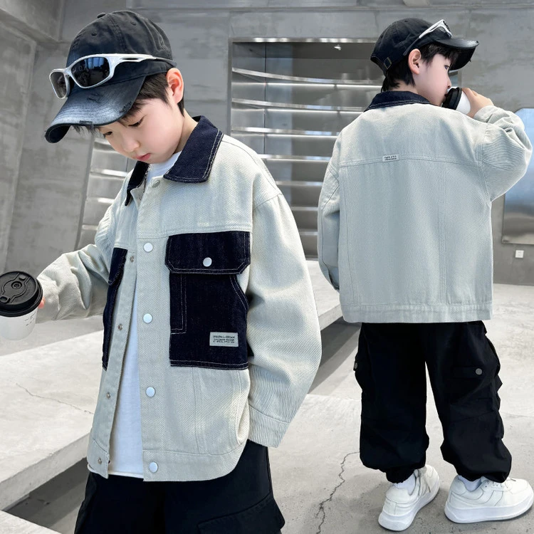儿童装男童秋装外套2025新款春秋款中大童春季牛仔男孩帅气衣服潮