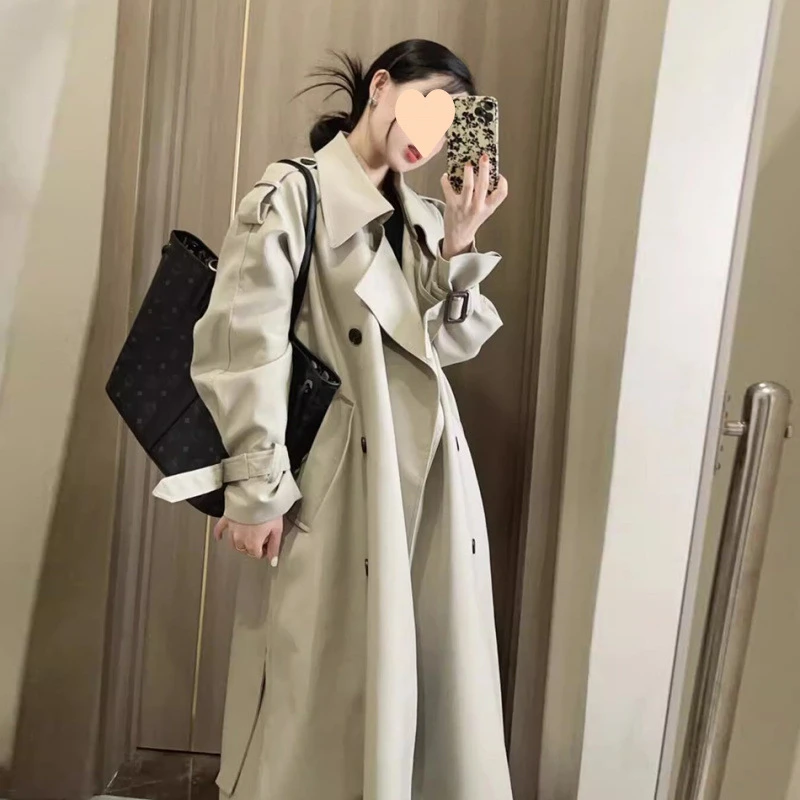 2025廓形中长款时尚百搭英伦风衣外套女春秋翻领高级感高个子立领
