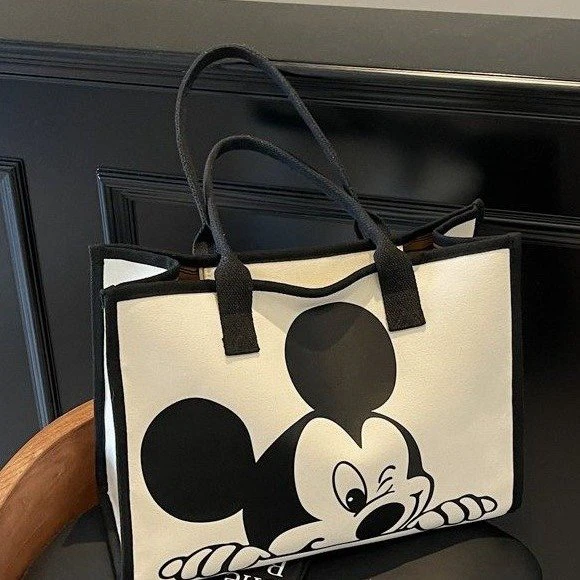 托特包卡通纯色单根通勤单肩包女简约大包包手拎包小米乐8001