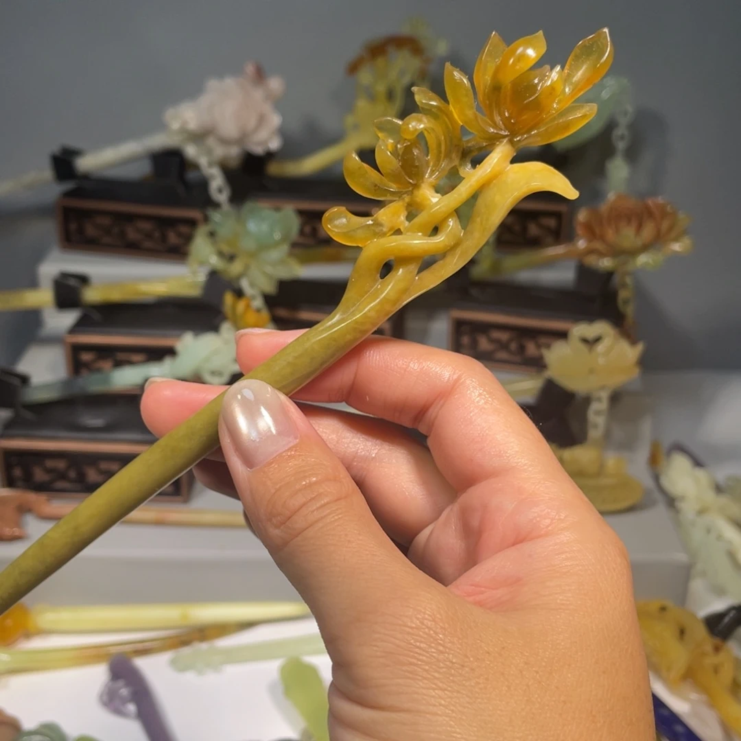 蛇纹石玉未镶嵌发饰