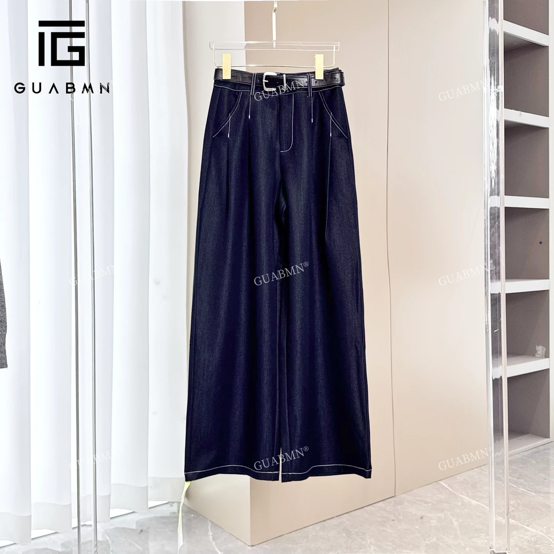 GUABMN2025夏季新款设计感女士百搭牛仔裤长裤3896