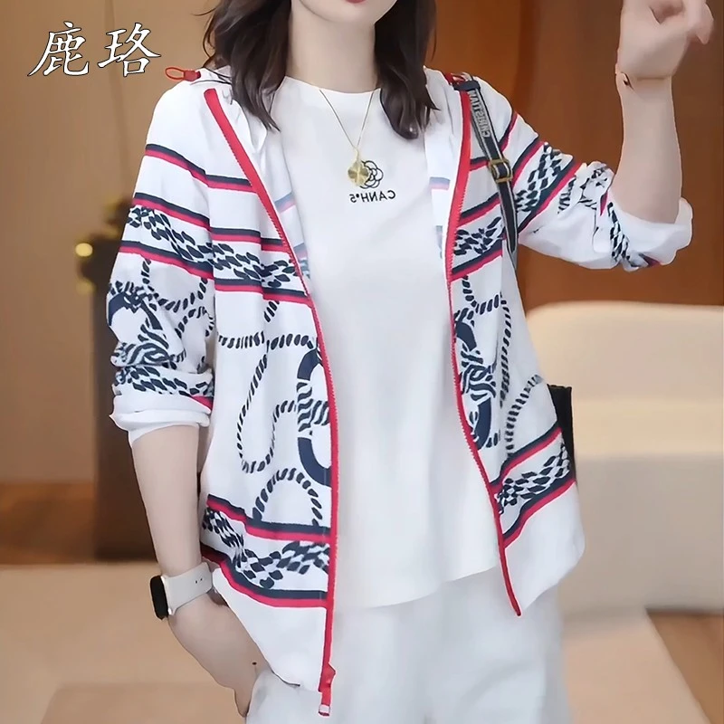 时尚百搭休闲拼色防晒外套女2025夏季新款宽松显瘦减龄轻薄防晒衣