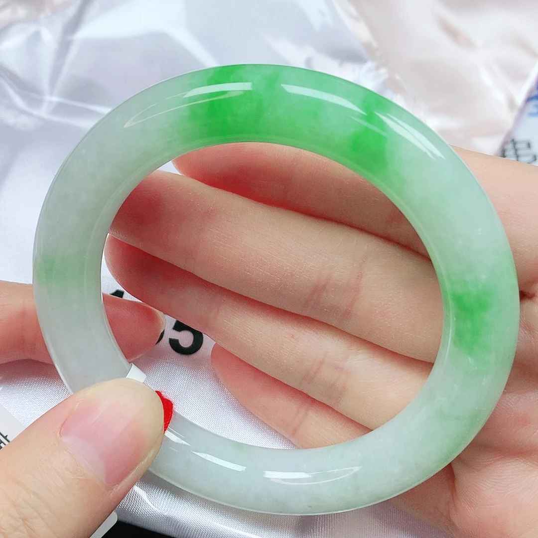 翡翠未镶嵌手镯抖音165