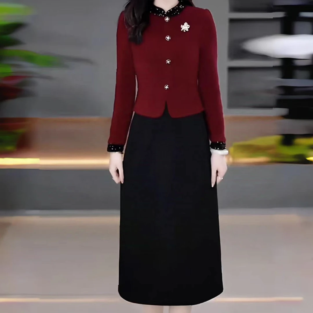 【衣雅严选】8085-1333#新款高定纳米精纺空气层气质假两件连衣裙