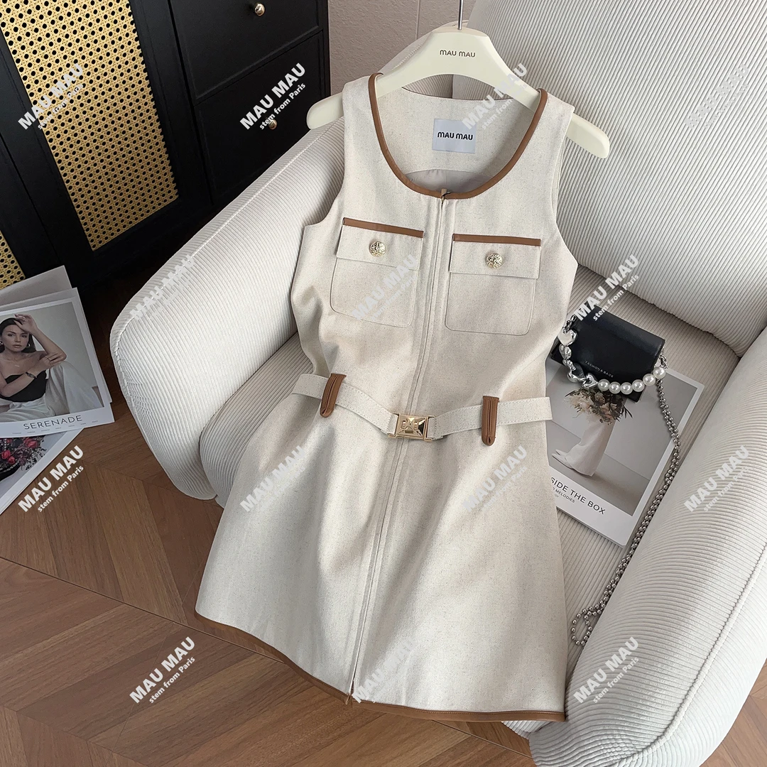 2025年夏季新款法式无袖小香风连衣裙气质高级感 DY7658