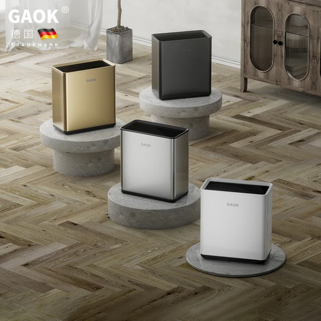 GAOK家用卫生间垃圾桶夹缝无盖长方形厕所小厨房台面矮桌面卫生桶