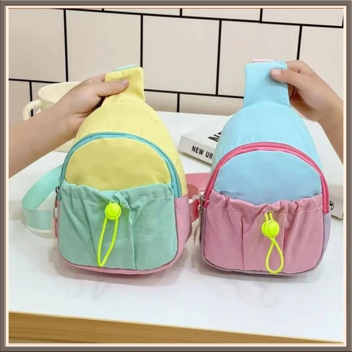 2025款多巴胺撞色甜美拼接WCXB斜跨背包多巴胺撞色运动包斜【煌耀】