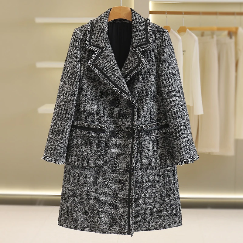 【伍莎-自营】中长款毛呢外套#GFD38W037