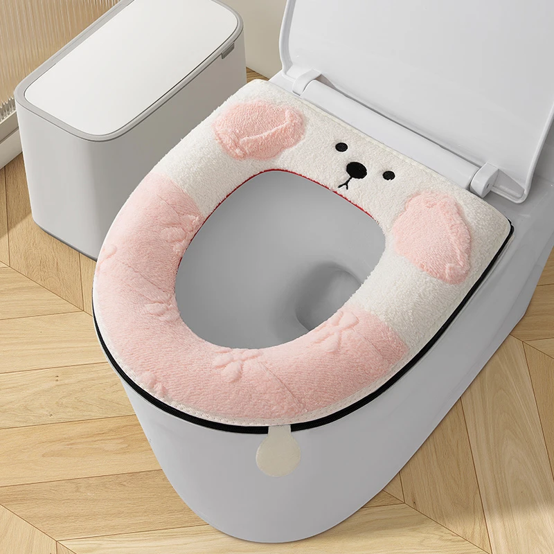 马桶坐垫四季家用马桶垫子防水垫圈冬季座便器垫子坐便套简约小熊