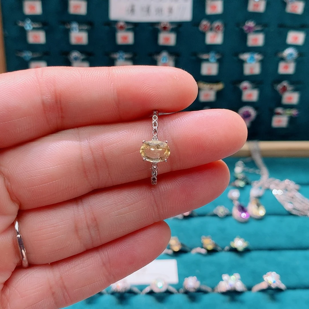 银S925镶嵌戒指黄晶