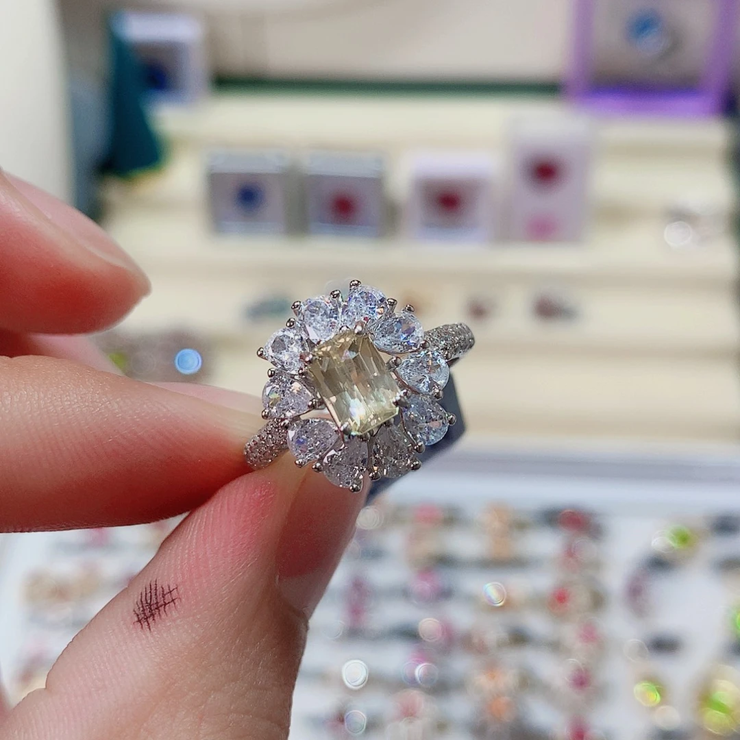 戒指银S925镶嵌蓝宝石