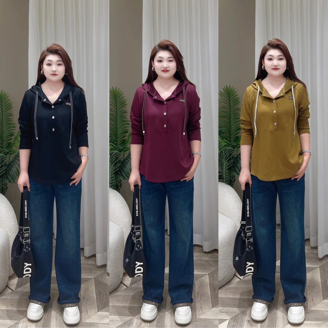 【现货卫衣】PMM82187秋季新款简约连帽宽松百搭显瘦大码女装卫衣