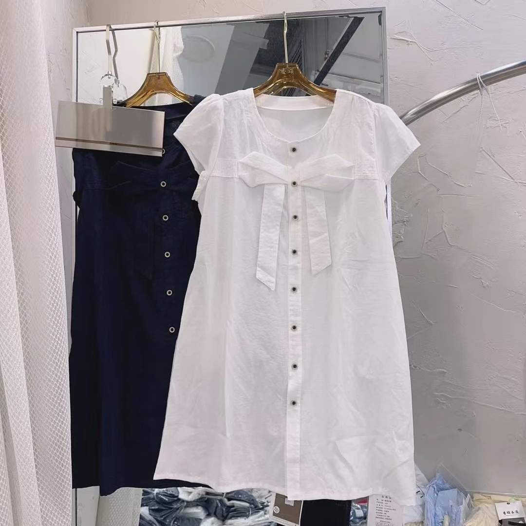 410.大码蝴蝶结连衣裙25075-1款-裙长约90