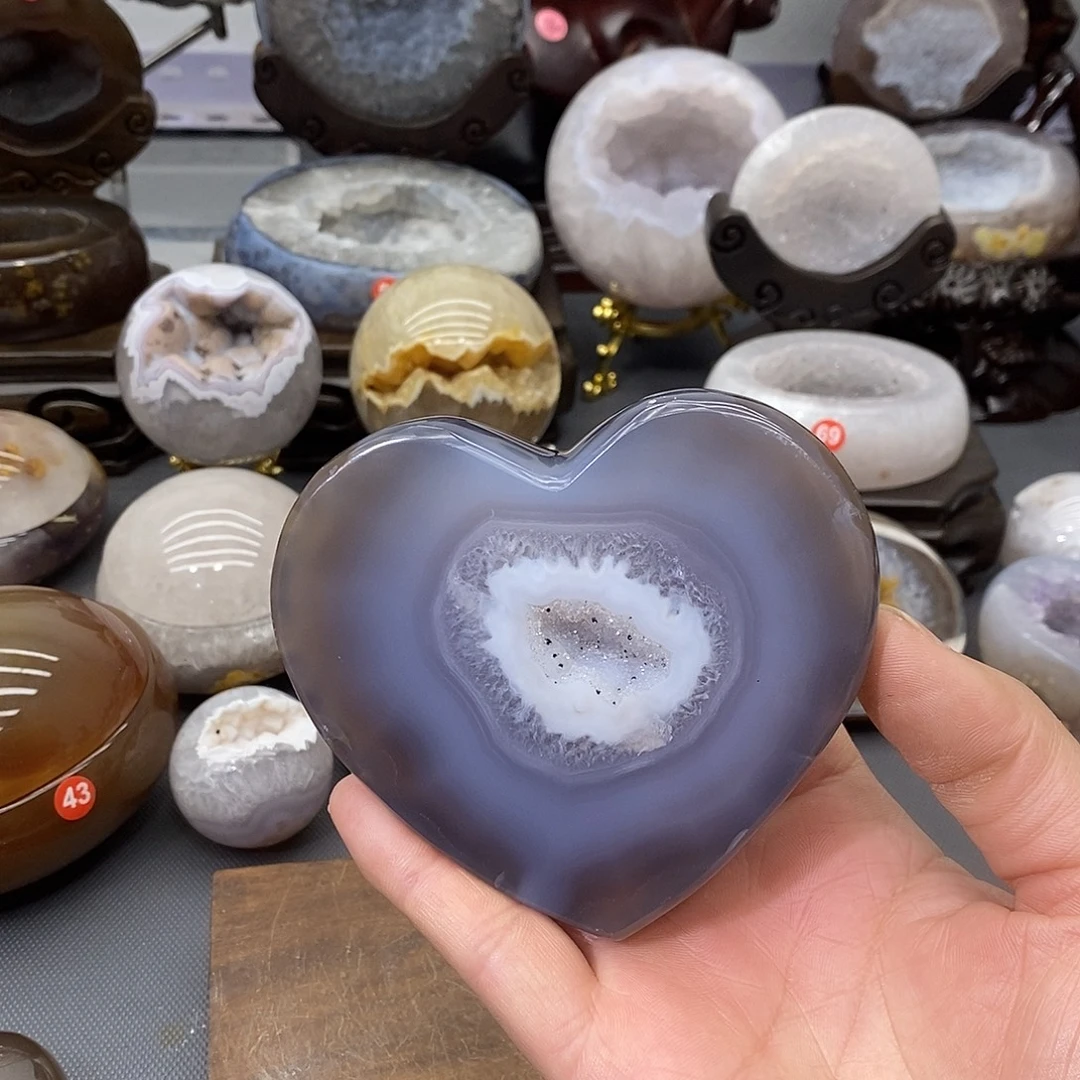未镶嵌紫晶摆件爱心