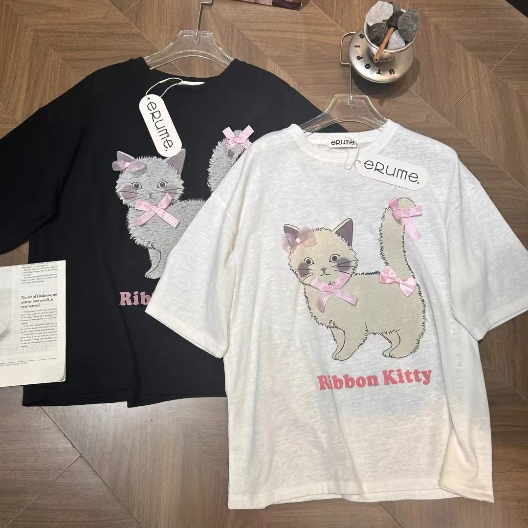 新号蕊蕊【201-299】韩版女装上衣夏季短袖卡通可爱减龄休闲百搭