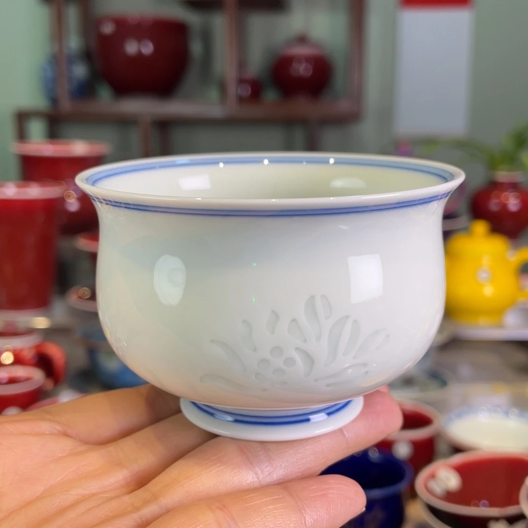 清欢雅玩原矿柴窑玲珑炉士杯