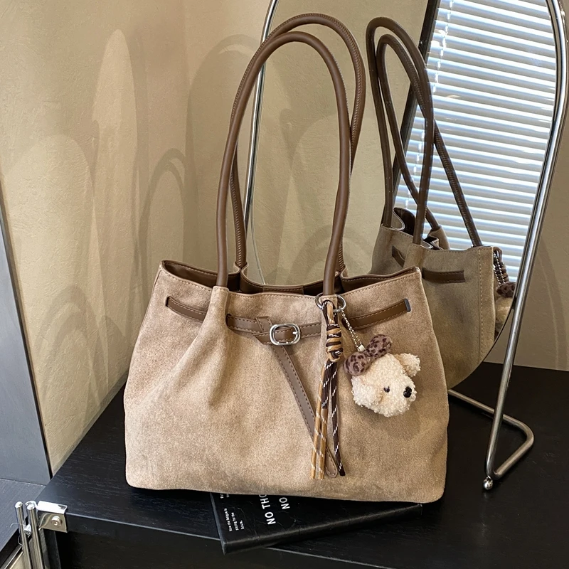 豹纹复古包包女大容量2025新款秋冬磨砂单肩腋下包学生上课托特包