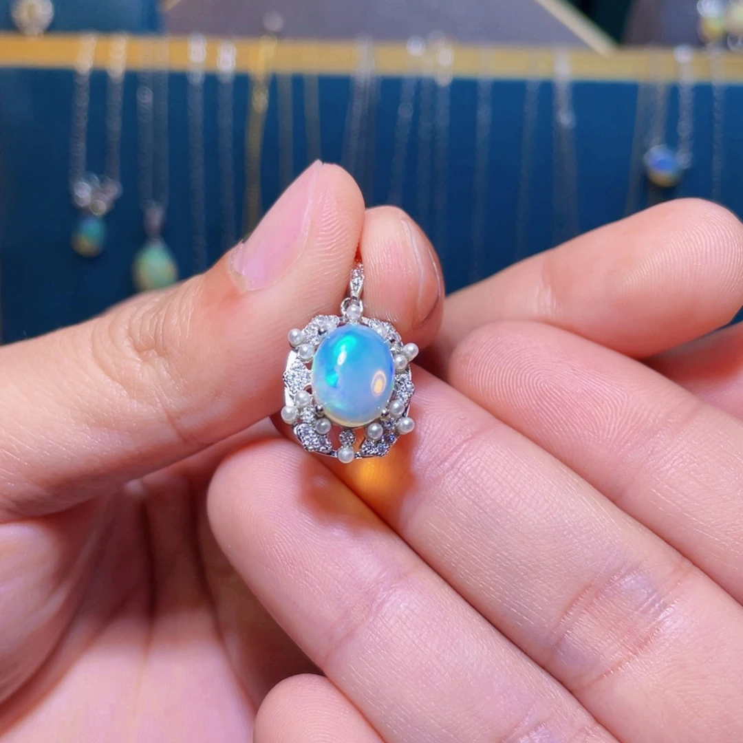 欧泊吊坠）银S925镶嵌欣