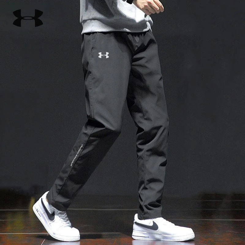 安德玛裤子男款秋季宽松直筒长裤运动休闲速干训练男士运动休闲裤